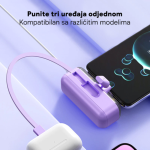 Power bank prenosiva baterija privezak Oxpower 5000mAh lightning bela - Slika 4