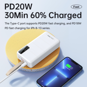 Power bank prenosiva baterija REMAX Noah Series RPP-506 PD QC 20W 22.5W 30000mAh bela - Slika 4