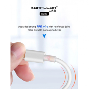 Data kabl KONFULON DC05 za iphone lightning beli 1m - Slika 3