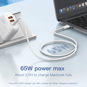 Alternative view of Data kabl LDNIO LC902-C 65W Type C na Type C beli 2m