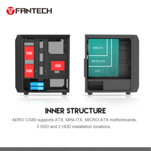 Alternative view of Kuciste Gaming Fantech CG80 Midi belo