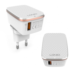 Alternative view of Kucni punjac LDNIO A1204Q Quick Charge 3.0 USB 5V 2.4A sa type C kablom beli
