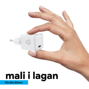Kucni punjac Teracell Evolution TC-14GP, GaN, PD 3.0, 20W sa PD iPhone lightning kablom beli CE - Slika 3