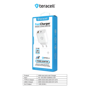 Kucni punjac Teracell Evolution TC-15GP, QC 3.0, PD 3.0, 20W beli CE - Slika 4