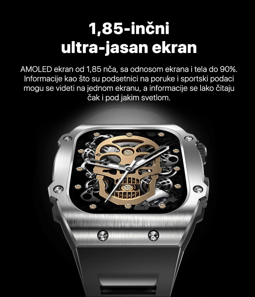 Teracell Smart Watch AK55 srebrno crni - Slika 4