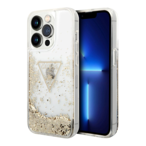 Torbica Guess Hc Liquid Glitter Triangle za iPhone 14 Pro 6.1 transparent (GUHCP14LLFCTPT)