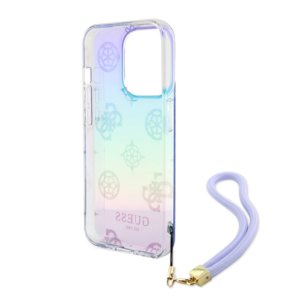Alternative view of Torbica Guess Hc PC TPU Iridescent Glitter Pattern Peony Cordstrap za iPhone 15 6.1 ljubicasta (GUHCP15SHPELISU)