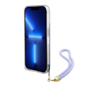 Torbica Guess Hc PC TPU Iridescent Glitter Pattern Peony Cordstrap za iPhone 15 Pro 6.1 ljubicasta (GUHCP15LHPELISU) - Slika 3