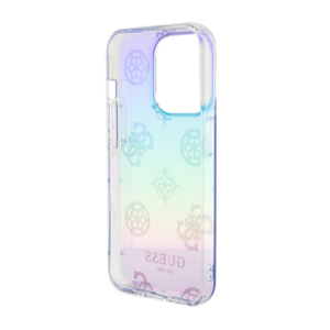 Torbica Guess Hc PC TPU Iridescent Glitter Pattern Peony Cordstrap za iPhone 15 Pro 6.1 ljubicasta (GUHCP15LHPELISU) - Slika 4