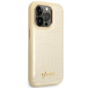 Torbica Guess Hc PU Croco Metal Outline za iPhone 14 Pro 6.1 zlatna (GUHCP14LHGCRHD) - Slika 3