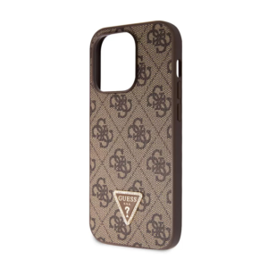 Torbica Guess Hc PU Leather 4G Triangle Strass za iPhone 15 Pro 6.1 braon (GUHCP15LP4TDPW) - Slika 4