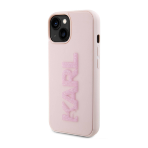 Torbica Karl Lagerfeld 3D Rubber Glitter Logo za iPhone 15 6.1 roze (KLHCP15S3DMBKCP) - Slika 2