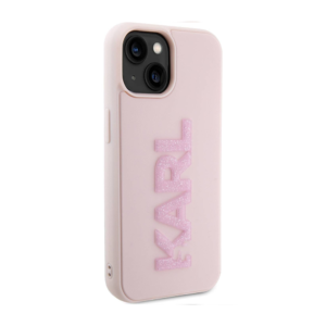 Torbica Karl Lagerfeld 3D Rubber Glitter Logo za iPhone 15 6.1 roze (KLHCP15S3DMBKCP) - Slika 4