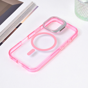 Torbica Magsafe transparent za iPhone 16 6.1 pink