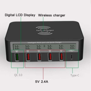 Wireless punjac + 5xUSB + Type C EL01 crni - Slika 3