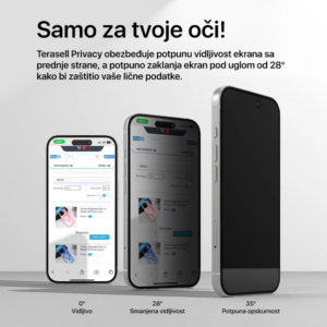 Zastitno staklo Tempered Glass Privacy Teracell Titan 2.5D za Samsung A546B Galaxy A54 5G crni - Slika 3