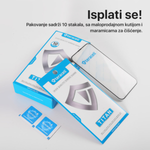Zastitno staklo Tempered glass Teracell Titan 2.5D 10u1 za iPhone 14 Pro Max 6.7 crni - Slika 3