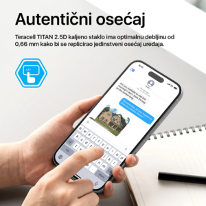 Zastitno staklo Tempered glass Teracell Titan 2.5D za iPhone 15 Plus 6.7 crni - Slika 4
