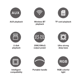 Bluetooth zvucnik Kisonli K12 crni - Slika 4