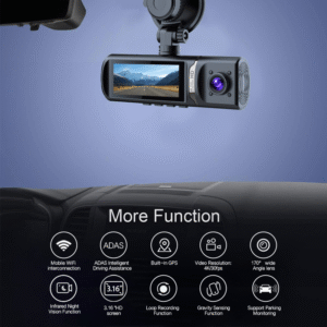 Kamera za Auto DashCam Pro WDR BlackBox JWD 4K crna - Slika 4