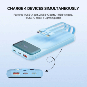 Power bank Prenosiva baterija Fantech T2 10000mAh QC, PD, 22.5W  ljubicasti - Slika 4