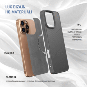 Torbica Magsafe Kevlar za iPhone 14 Pro Max 6.7 siva - Slika 2