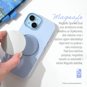 Torbica Magsafe Sparkle Dust za iPhone 13 Pro 6.1 crna - Slika 2